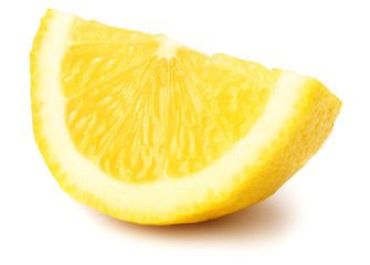 sliced lemon isolated on white background.