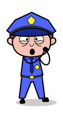 Loving - Retro Cop Policeman Vector Illustration