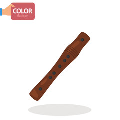 Obraz premium Flute color vector icon. Flat design