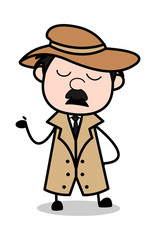 Unaware - Retro Cartoon Police Agent Detective Vector Illustration