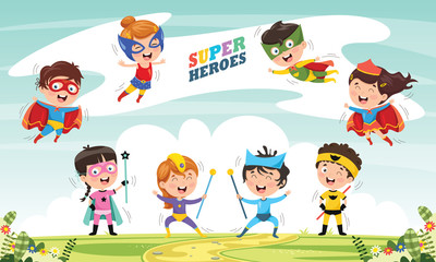 Vector Illustration Of Superheroes © yusufdemirci