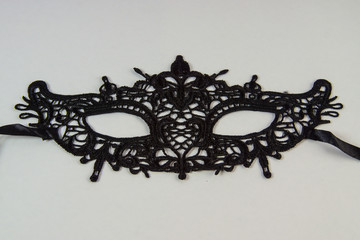 lace carnival masks on a white background