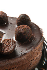 chocolate cake on white