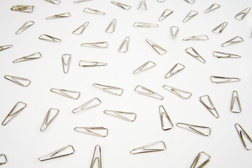 Paper clips isolated on white background