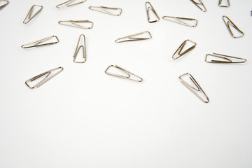 Paper clips isolated on white background