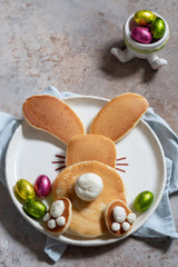 Easter funny bunny pancakes
