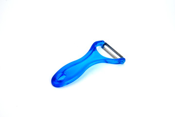 Vegetable and fruit peeler on white background