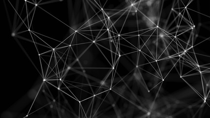 Connection background with dots and lines. Big data. Network connection structure. 3D rendering.