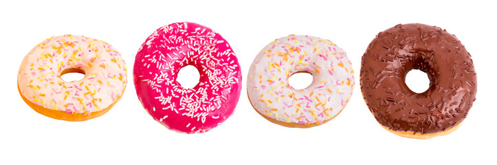 donuts set isolated on white background