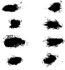 Set of grunge ink vector splashes