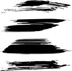Set of Black ink vector stains 