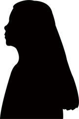 a teenager girl head silhouette vector