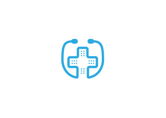 Fototapeta premium Creative Stethoscope Hospital Logo