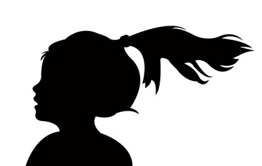 a girl head silhouette vector