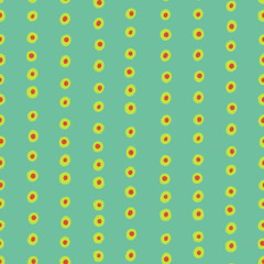 Seamless pattern with decorative dots on green background