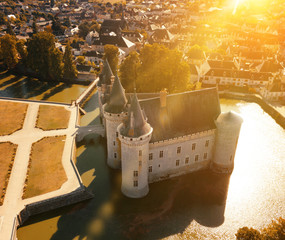 Aerial view of Chateau de Sully-sur-Loire