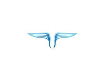 Obraz premium Creative Blue Wings Logo