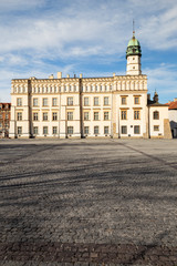 Fototapeta na wymiar Krakow, the Jewish quarter, the historic Wolnica square with the town hall