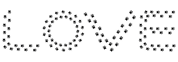 Love written with footprints