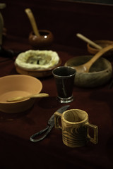 Clay glasses and plates