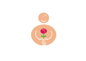 Creative Person holding Rose Logo