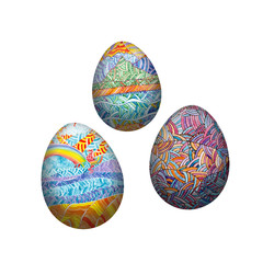 Colorful easter eggs on white background