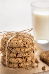 chocolate chip cookies and milk