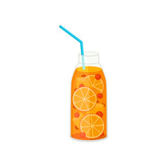 Citrus cocktail in glass on white background.