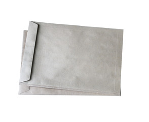 Stack of envelopes isolated on white background