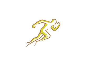 Fototapeta na wymiar Creative Running Person Body Logo