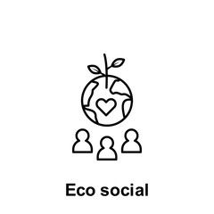 Eco social, Earth, people icon. Element of pollution problems icon. Thin line icon for website design and development, app development. Premium icon
