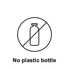 No plastic bottle icon. Element of pollution problems icon. Thin line icon for website design and development, app development. Premium icon