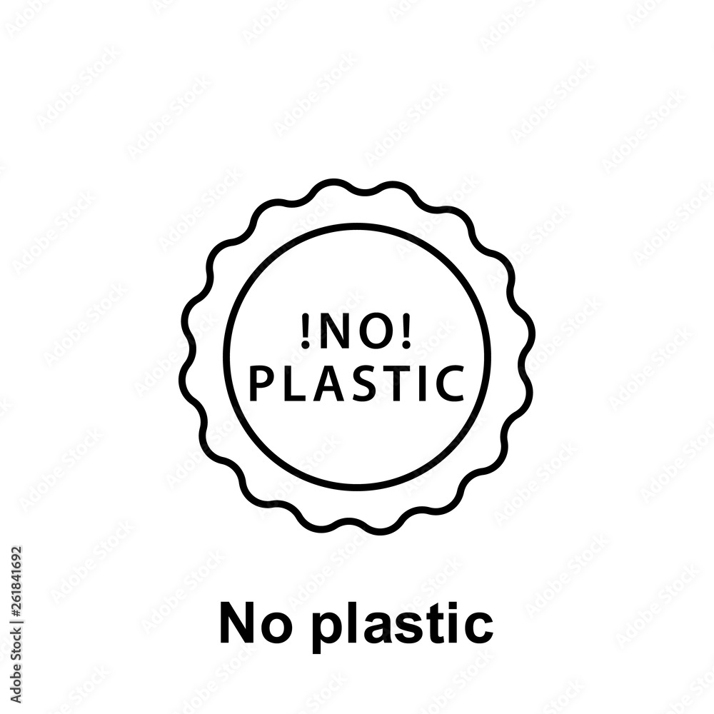Poster no plastic icon. element of pollution problems icon. thin line icon for website design and developme