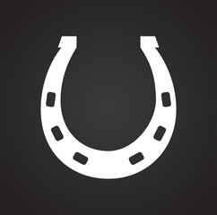 Horse shoe icon on background for graphic and web design. Simple vector sign. Internet concept symbol for website button or mobile app.
