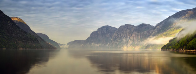Lysefjord sunset panorama