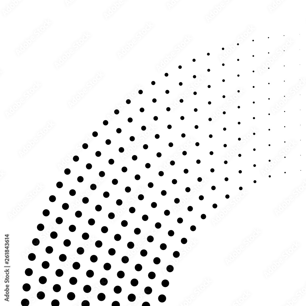Poster abstract curved band of black dots. halftone effect with gradient. modern design vector background