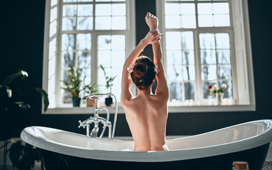 Woman in bathroom