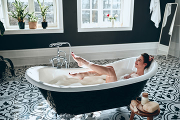 Woman in bathroom