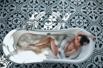 Woman in bathroom