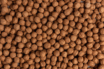 Chocolate dried balls isolated on white background. 