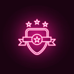 Badge, emblem, law neon icon. Elements of Law & Justice set. Simple icon for websites, web design, mobile app, info graphics