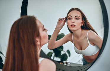 Woman in bathroom