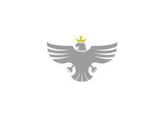 Creative Eagle Crown Logo Design Illustration