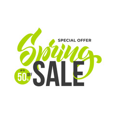 Fototapeta premium Spring Sale. Special offer. Discount banner template. 
