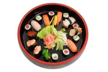 Tray of fresh sushi