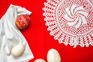 Bright red Easter postcard
