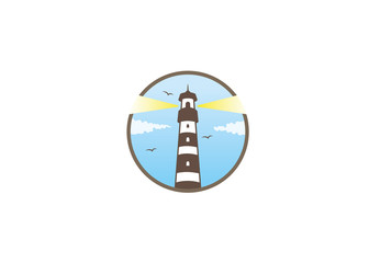 Creative Lighthouse Logo Vector Design Illustration