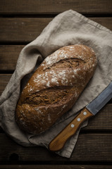 Organic bread and knife