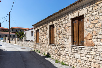 Fototapeta na wymiar Old Houses in the historical town of Afytos, Kassandra, Chalkidiki, Central Macedonia, Greece