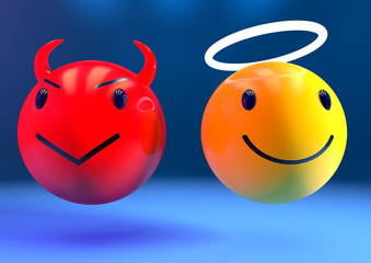 Angel and devil emoji